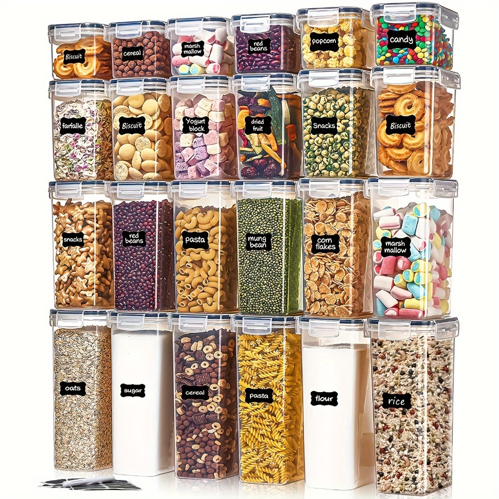 Food Storage Cupboard - 24-teiliges Lebensmittel-Aufbewahrungsset 12 Behälter 12 Deckel