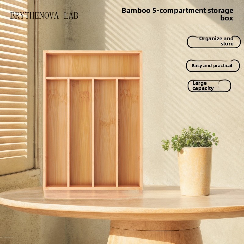 Food Storage Drawing - Küchenschubladenorganizer Utensilienorganizer Bambus-Halter Besteckhalter für Schubladen