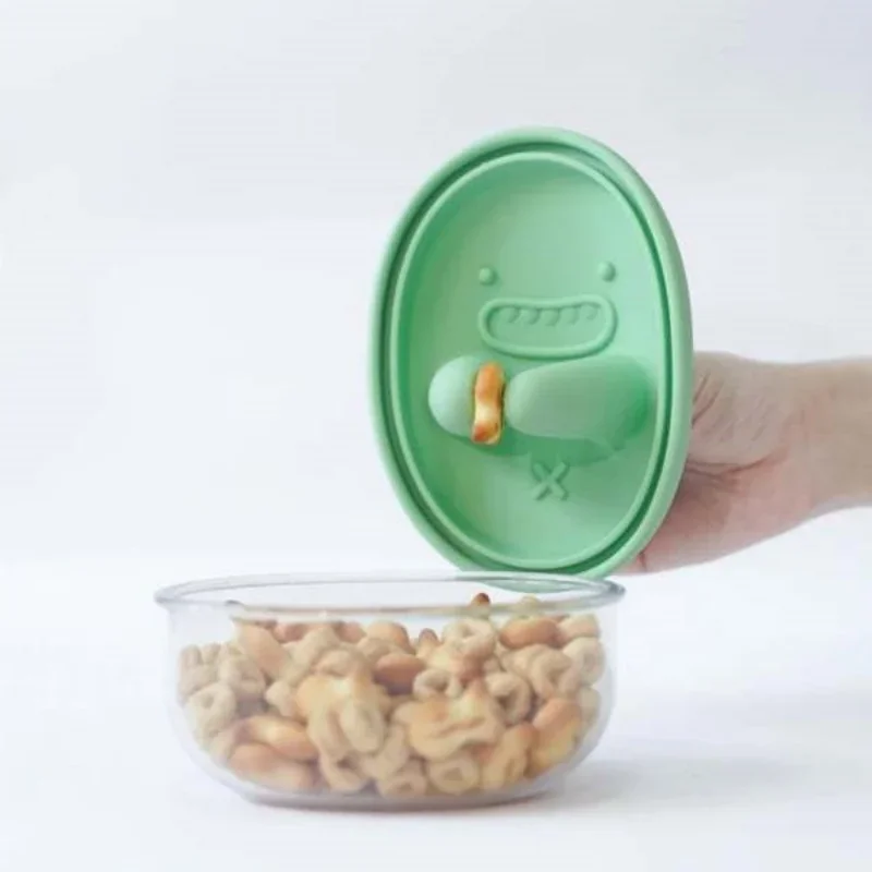 Food Storage Cupboard - Freihändige Snackbox, kein Krümel, Snack-Aufbewahrungsbox, Cartoon-Keksdose,