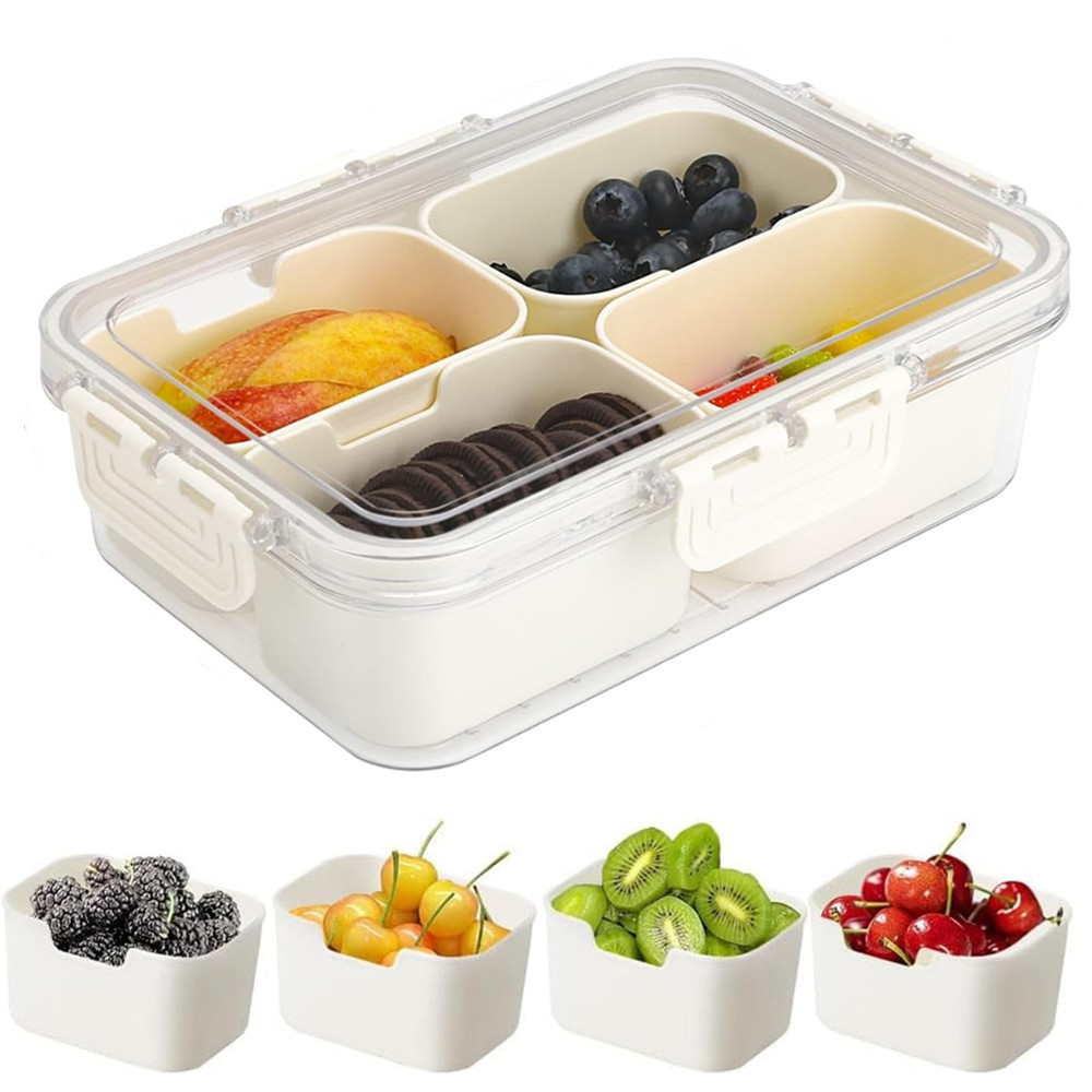 Food Storage Equipment - Tragbare Lebensmittel-Aufbewahrungsbox, Snackbox, 4 Fächer mit