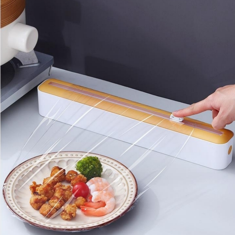 Food Storage Aluminum - Lebensmittel-Kunststoff-Frischhaltefolienpender, Folienhalter mit Schneider, Aufbewahrungszubehör für