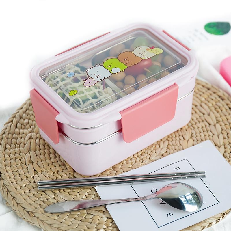 Food Storage System - Mit zufälligem Muster Cartoon Lunchbox Edelstahl