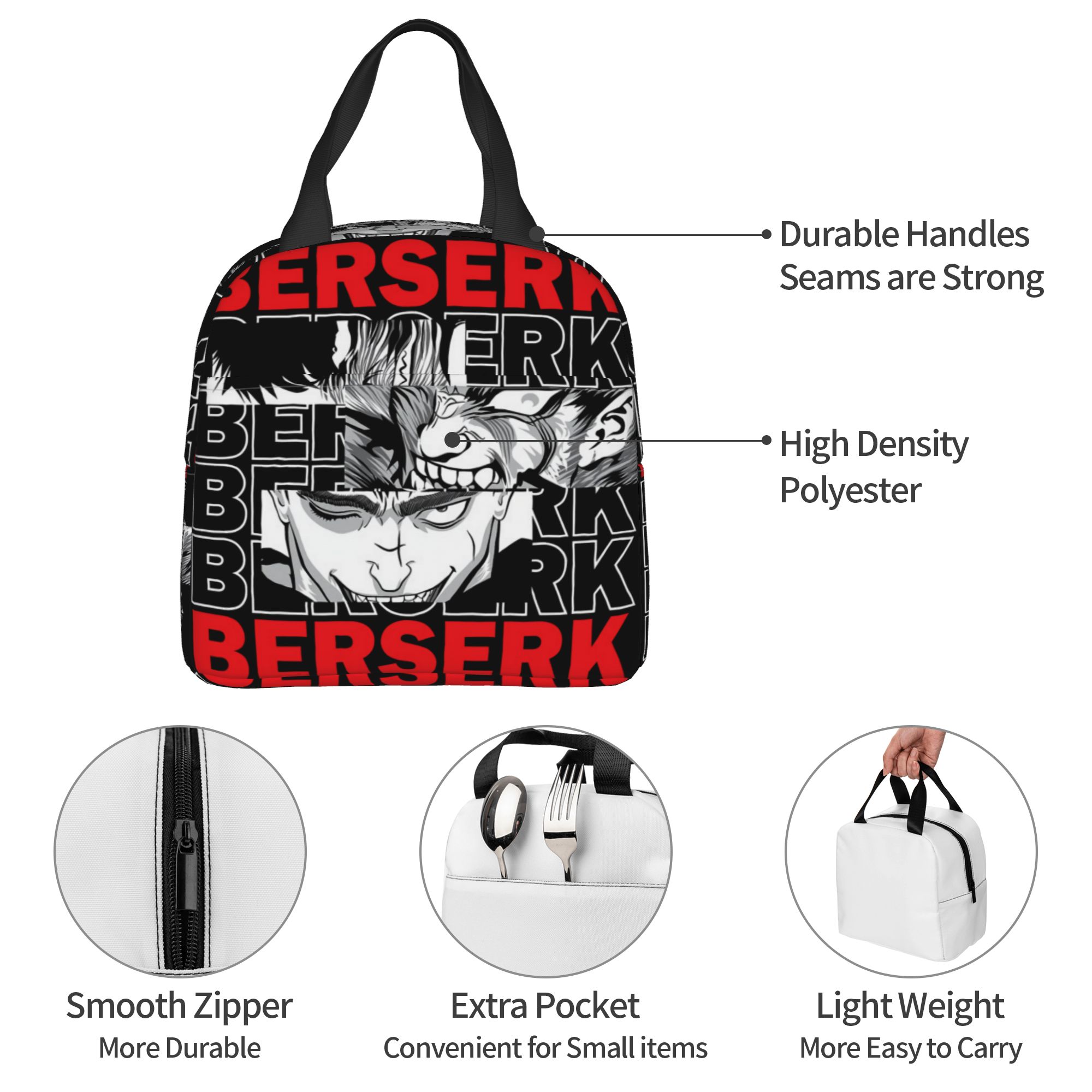 Food Storage Hot - B-Berserks Thermoisolierte Lunchtasche mit Markenaufdruck „Warrior