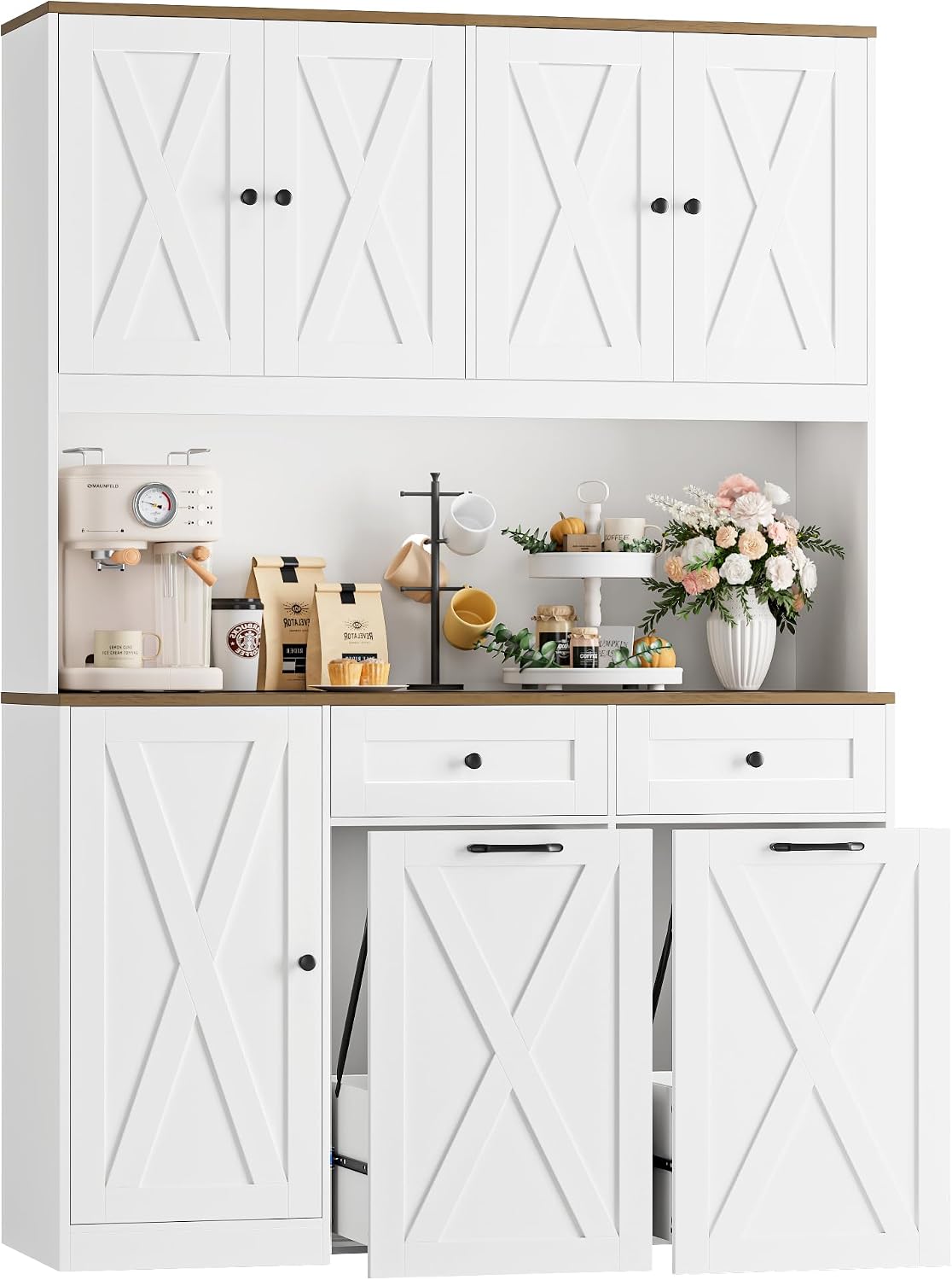 Food Storage Without Pantry - Küchen-Vorratsschrank aus Holz, Freistehender Hoher Schrank
