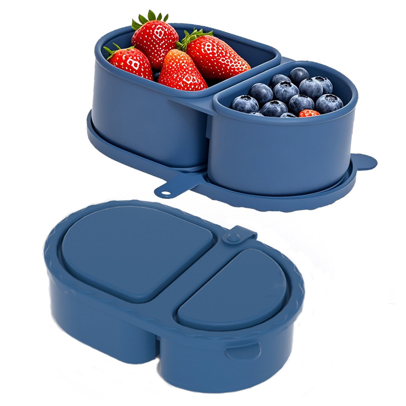 Food Storage System - Silikon-Lunchbox, mikrowellengeeignet, mit Fächern, Frischhaltebox, lebensmittelechte