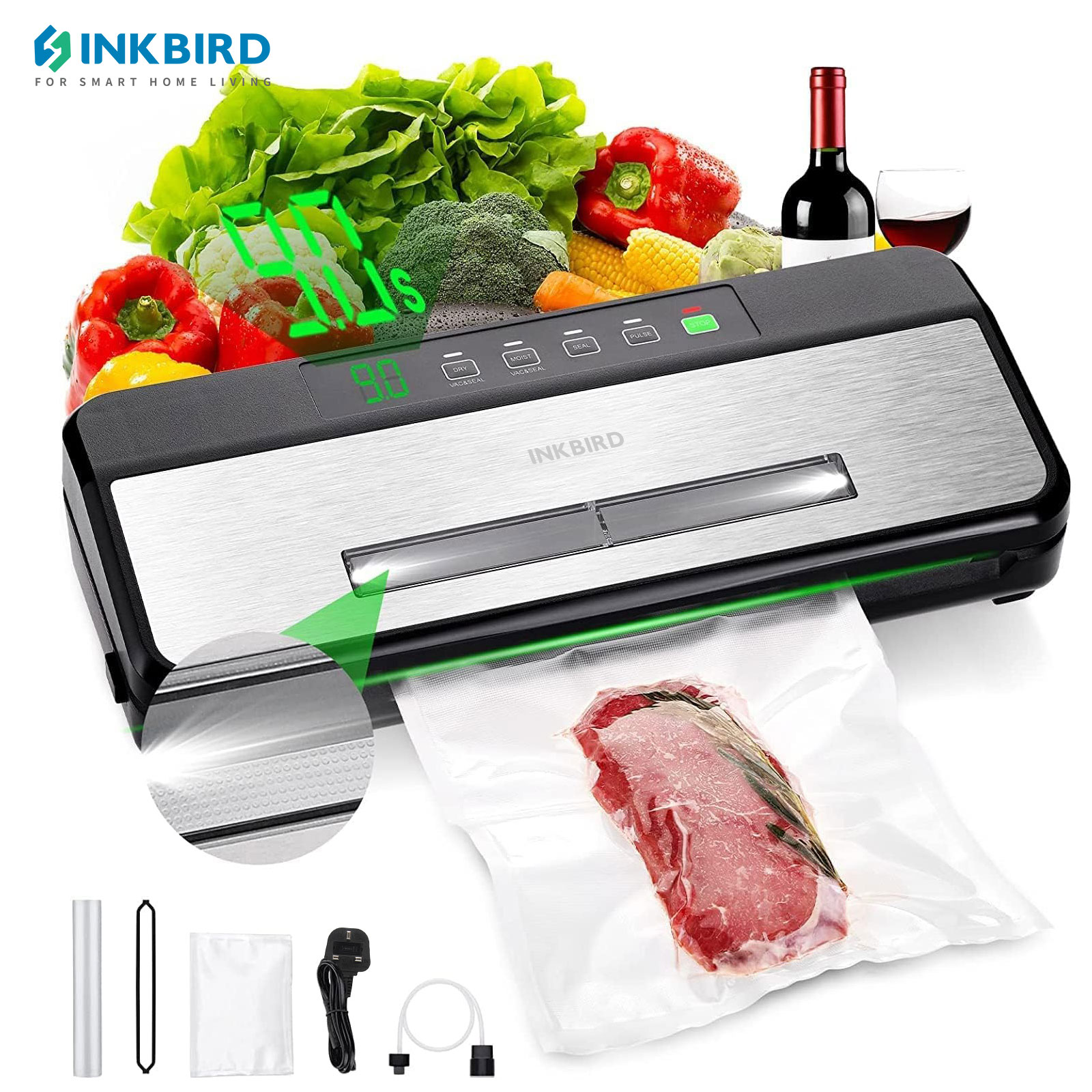 Food Storage Vacuum Sealer Machine - INKBIRD 3. Vakuumiergerät mit Starter-Set –