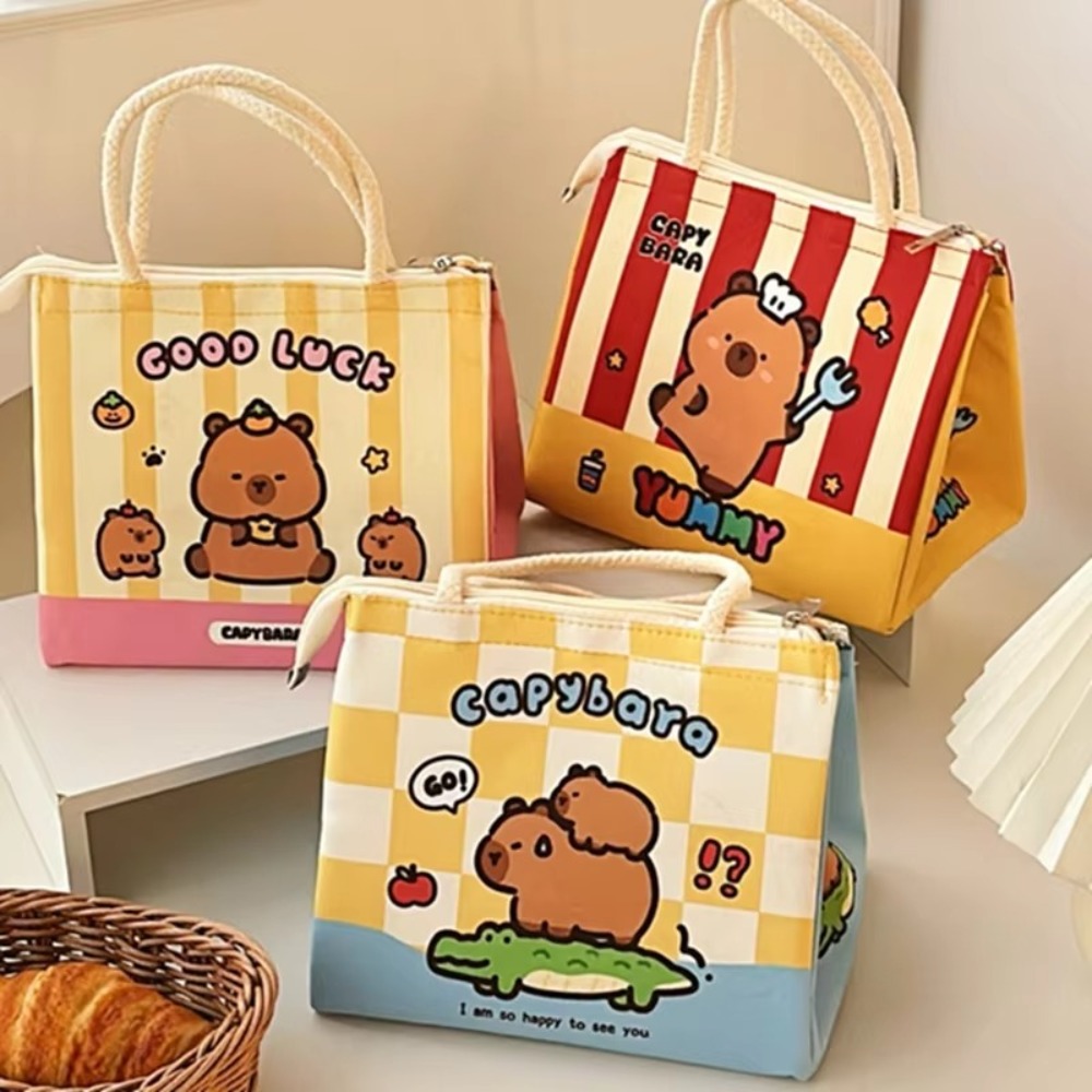 Food Storage Keep Warm - Kawaii Capybara Thermo-Lunch-Tasche, isoliert, tragbar, Lebensmittel-Aufbewahrungstasche,