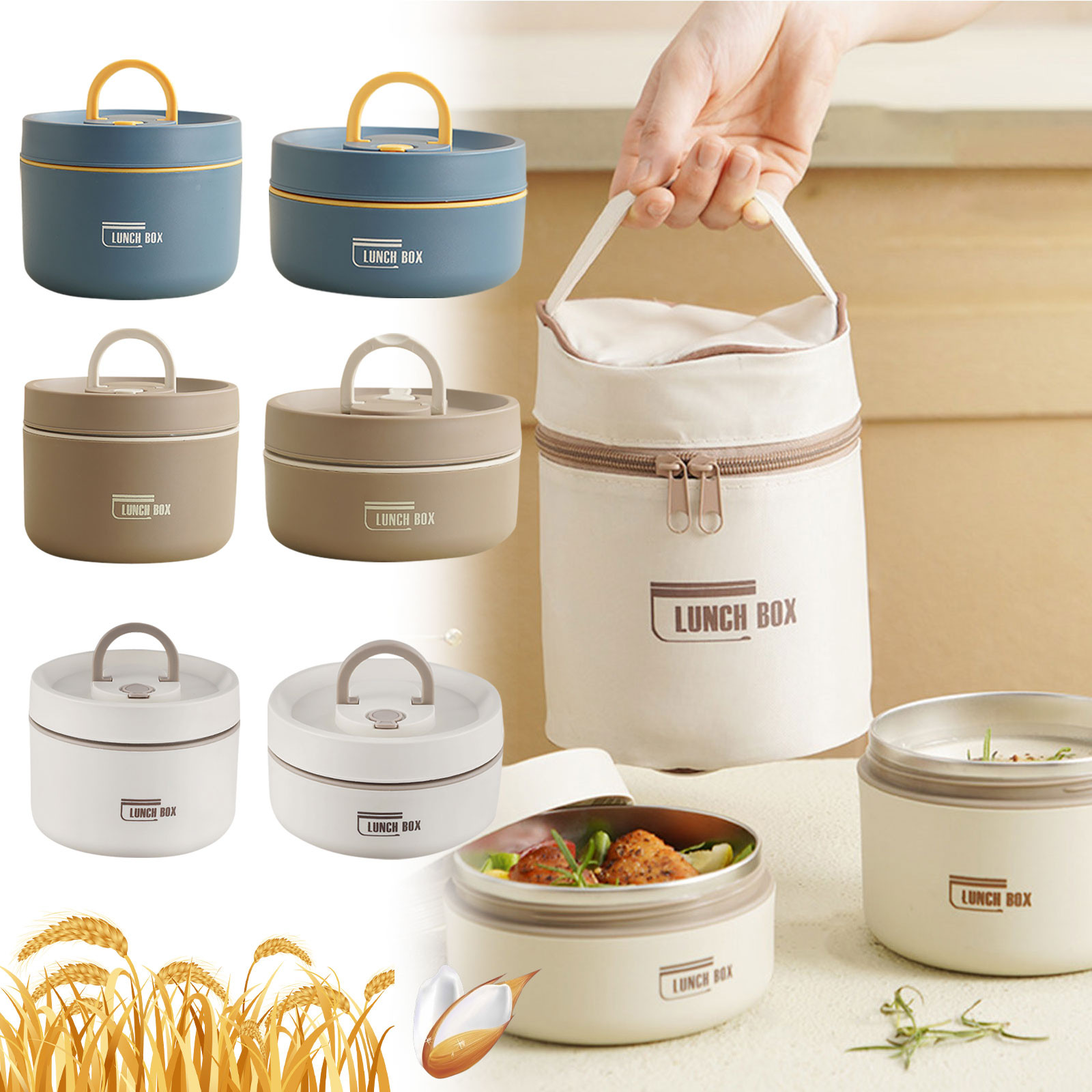 Food Storage Box Stainless Steel - Thermische Lunchbox Edelstahl Isolierte Bento-Box Tragbarer