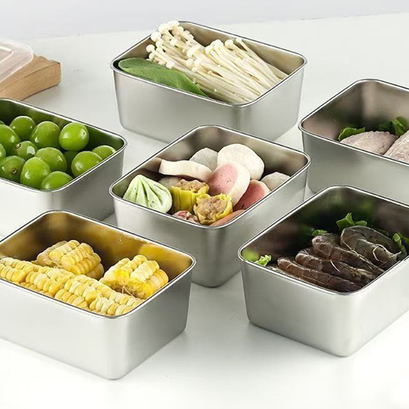 Food Storage Box Stainless Steel - 6-teiliges Edelstahl-Lebensmittelbehälter-Set mit Deckeln, auslaufsichere Lebensmittelbox,