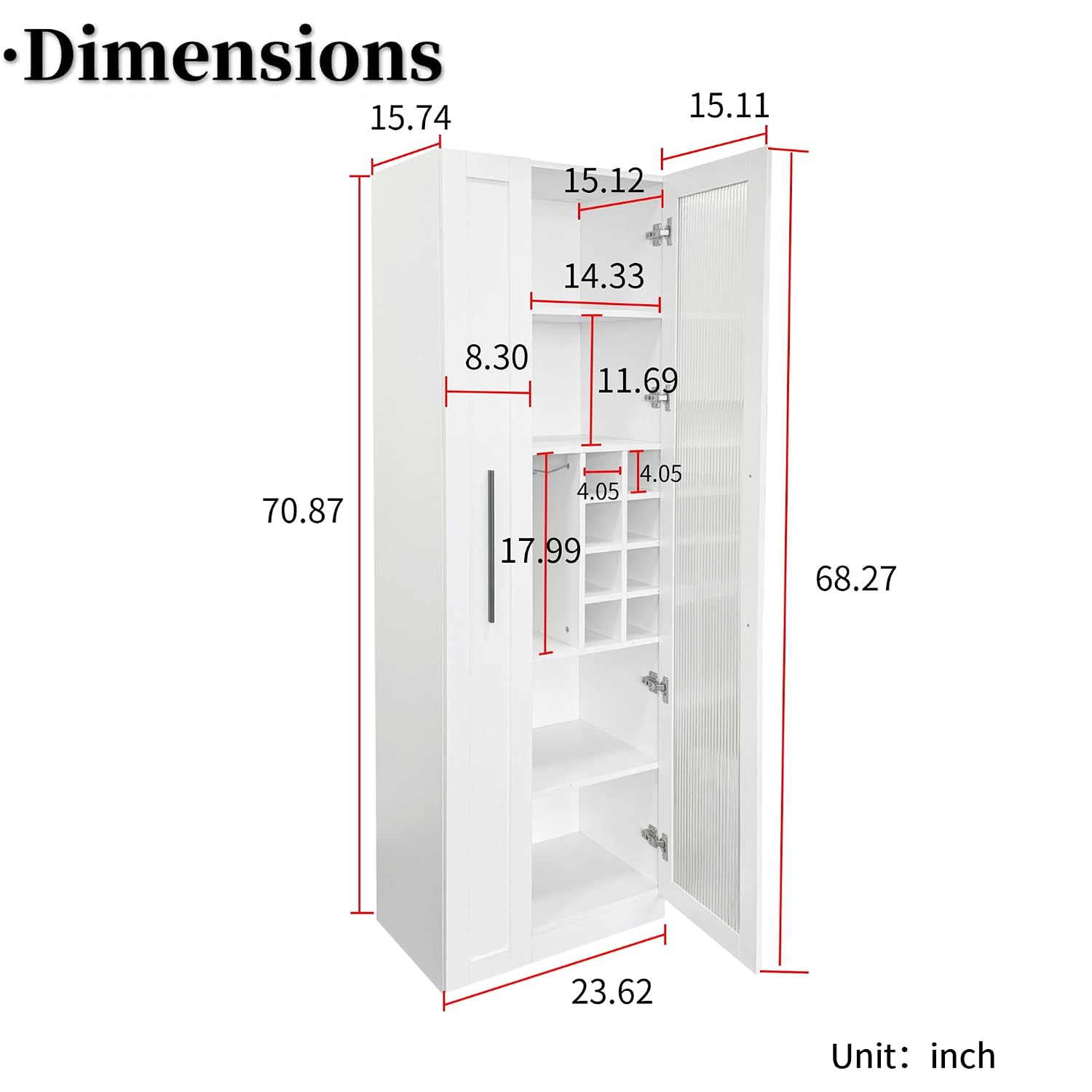 71 Zoll weißer Küchenschrank,  – Food Storage Without Pantry Bewertung und Preis