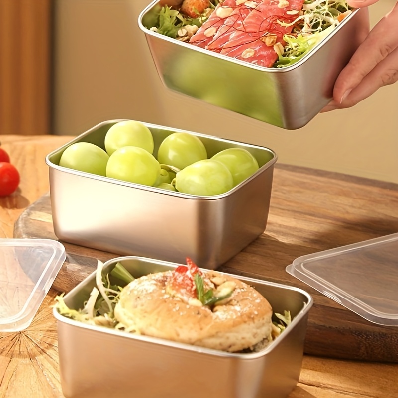 3/6 Stück Edelstahl Rechteckig – Food Storage Box Stainless Steel Bewertung und Preis