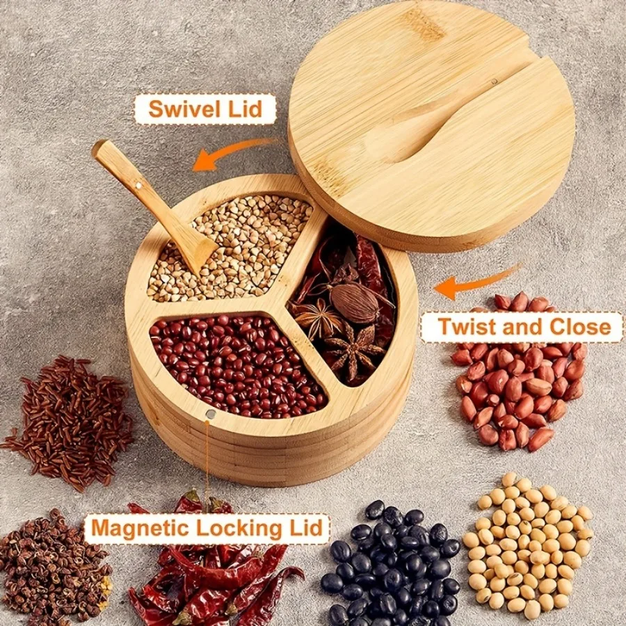 Bambusbedeckter Holzlöffel Gew – Herb Keeper Container Bewertung und Preis