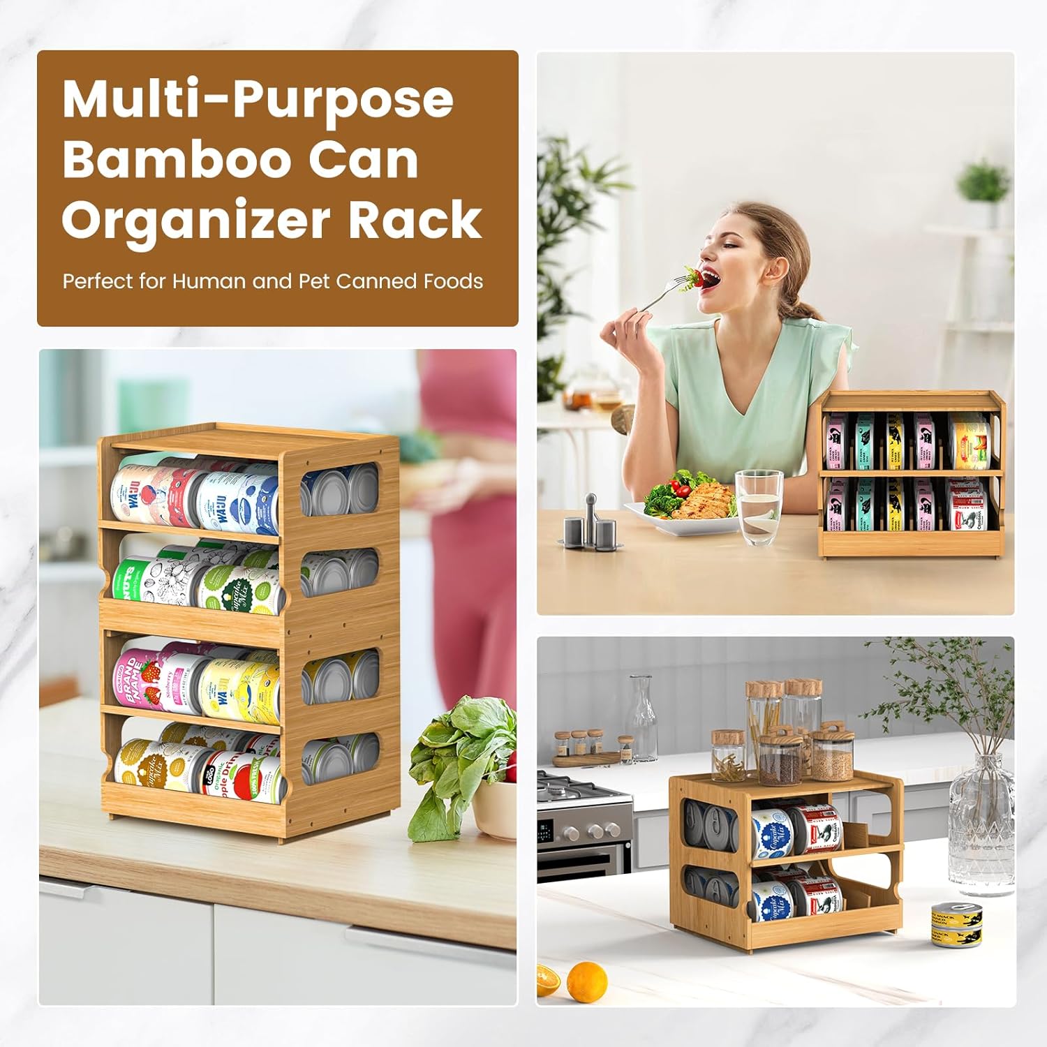 2-stöckiger, stapelbarer Bambu – Food Storage Without Pantry Bewertung und Preis