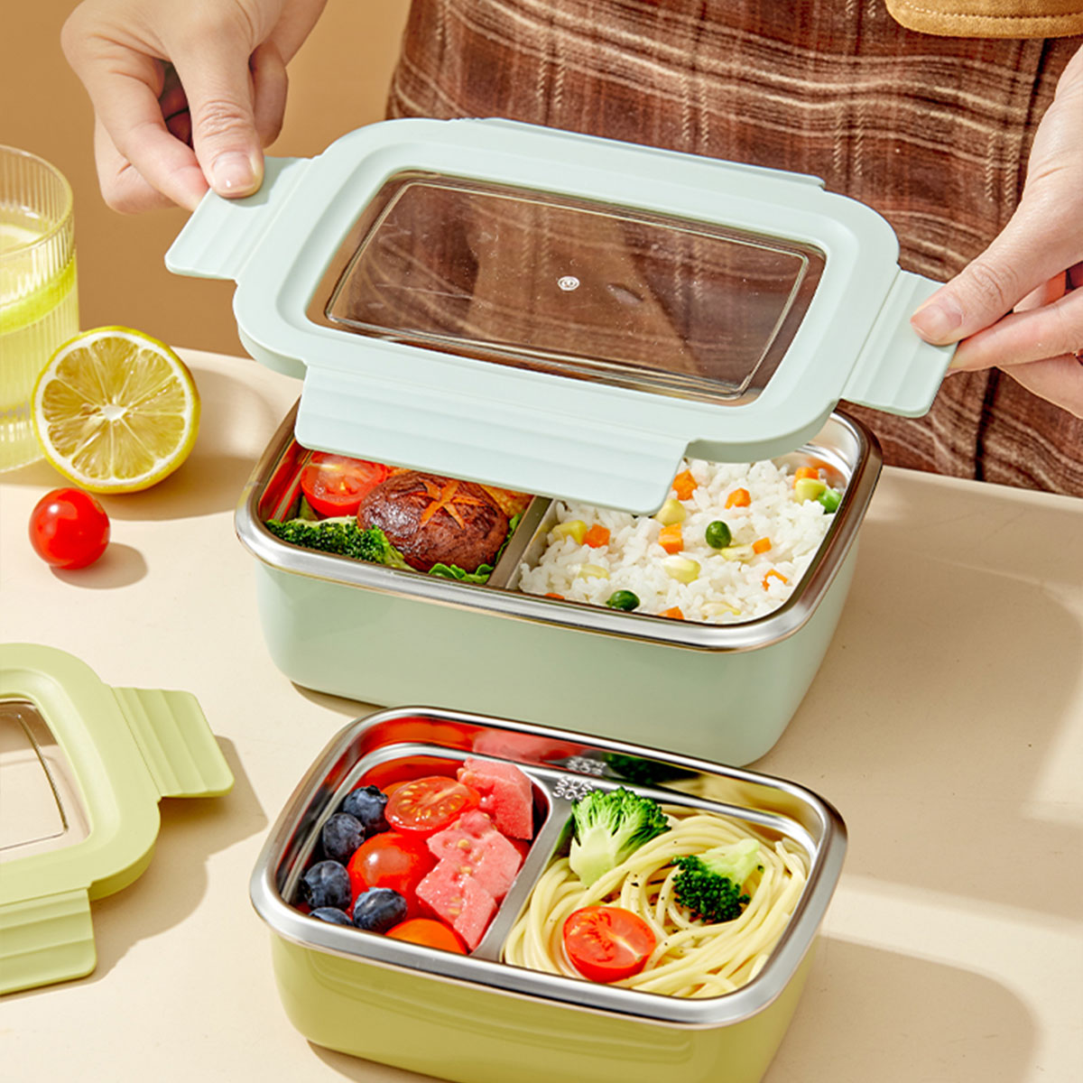 Mikrowellen-Lunchbox mit Fäche – Food Storage Hot Bewertung und Preis