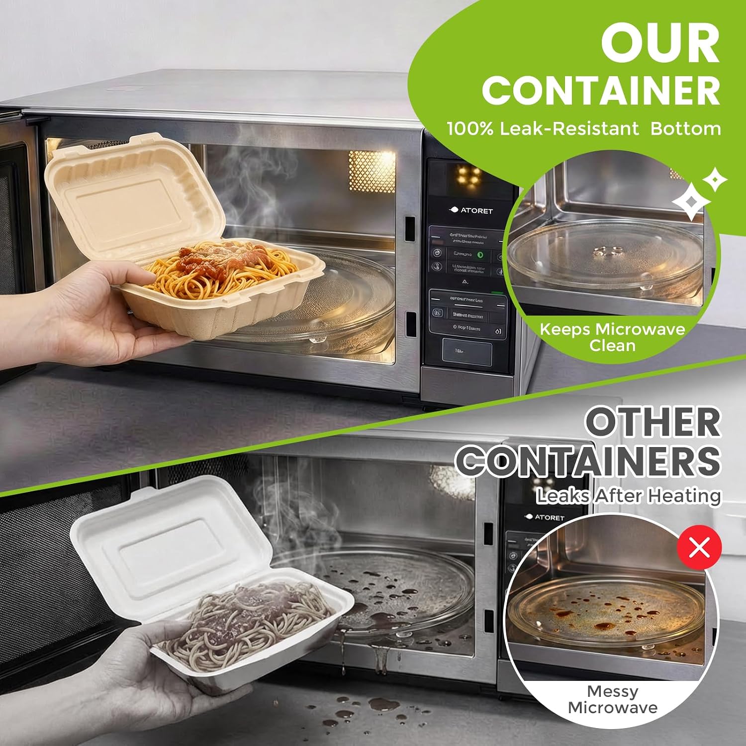 50er-Pack 16oz Clamshell Take- – Food Storage Oven Safe Bewertung und Preis