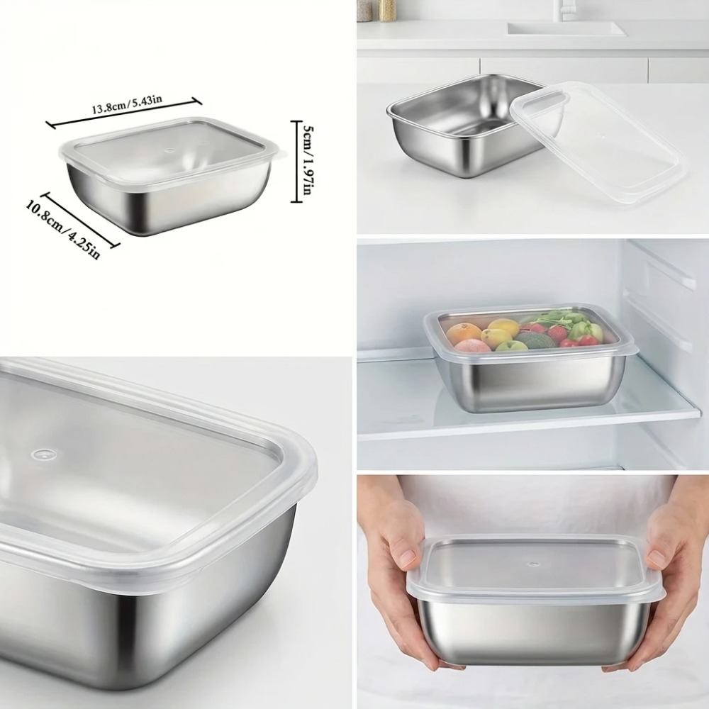 6-teiliges Edelstahl-Lebensmit – Food Storage Box Stainless Steel Bewertung und Preis