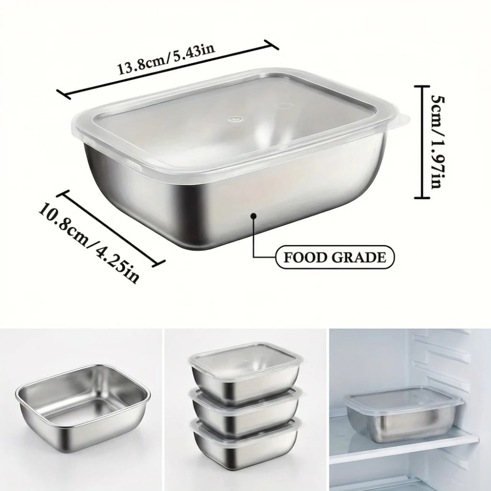 6-teiliges Edelstahl-Lebensmit – Food Storage Box Stainless Steel Bewertung und Preis