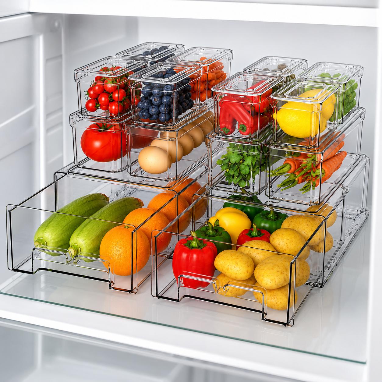 Stapelbare Kühlschrank-Organiz – Food Storage Without Pantry Bewertung und Preis