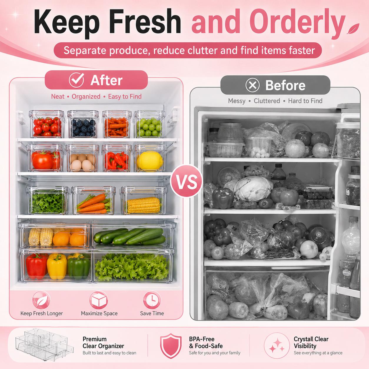 Stapelbare Kühlschrank-Organiz – Food Storage Without Pantry Bewertung und Preis