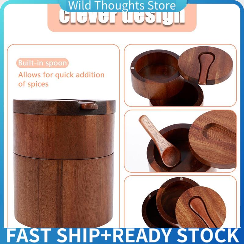 Salzstreuer aus Holz, 2-stöcki – Herb Keeper Container Bewertung und Preis